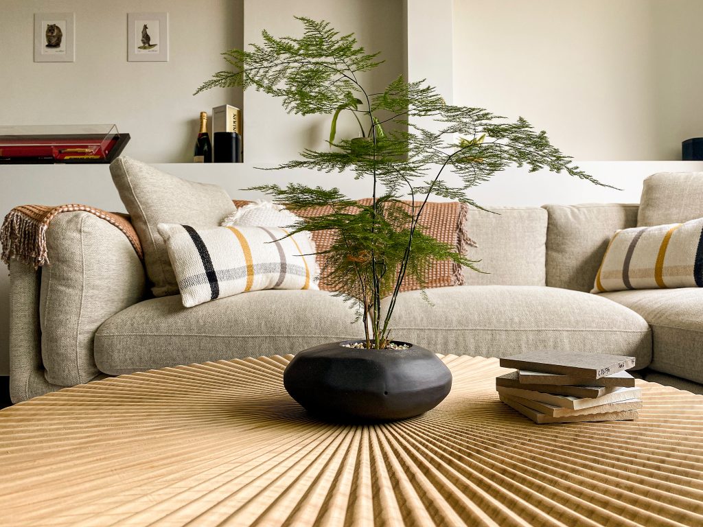 coffee table accent in living room